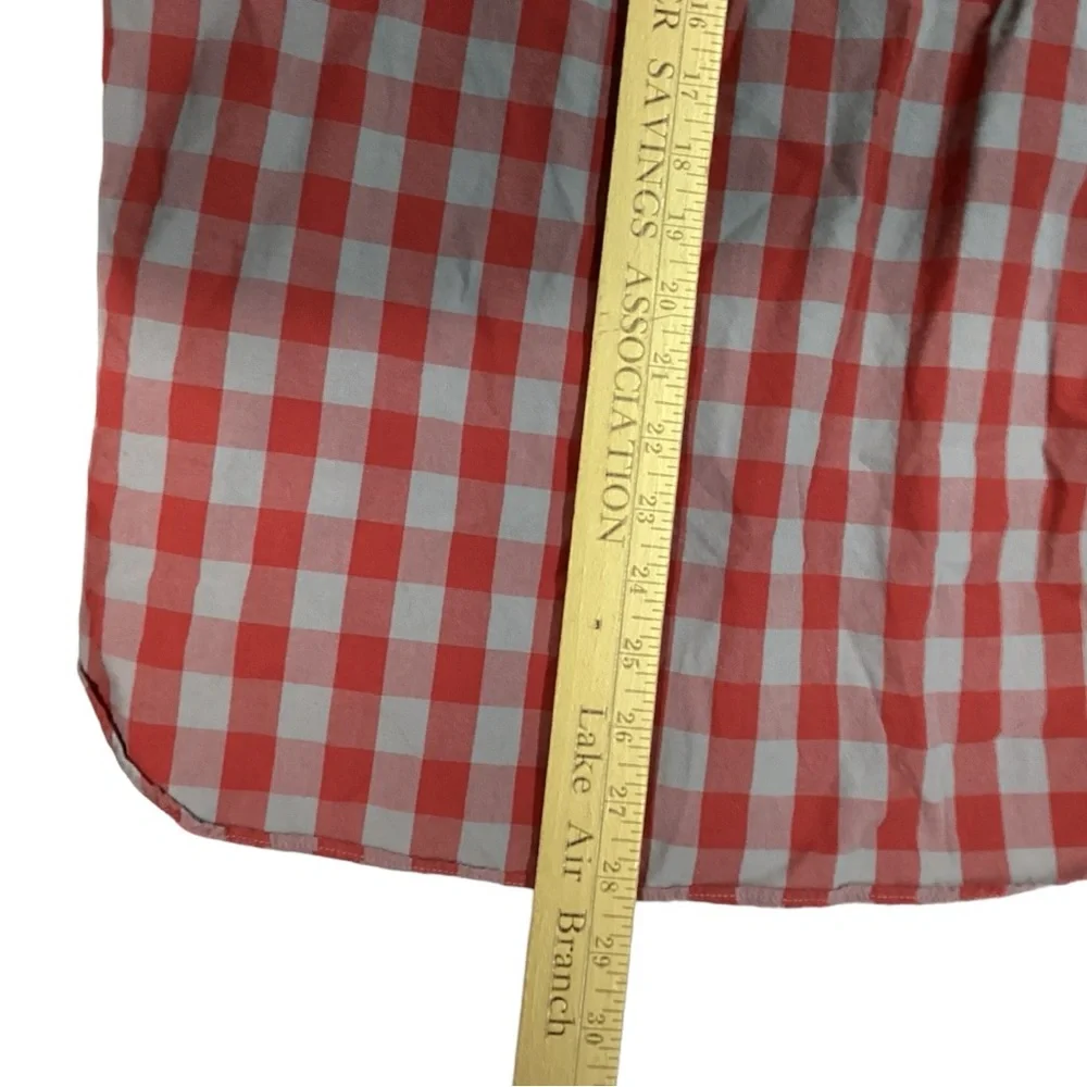 Vintage J. Crew - Red & Gray Check‎ Button Up Shirt - Men's Size Small